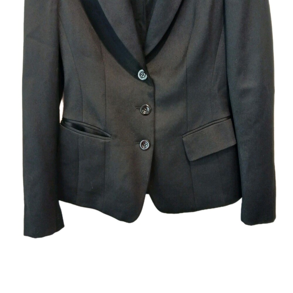 Joseph Black Wool Blazer Women's Size 40 FR (US 8) Tailored Career Jacket - Picture 5 of 16